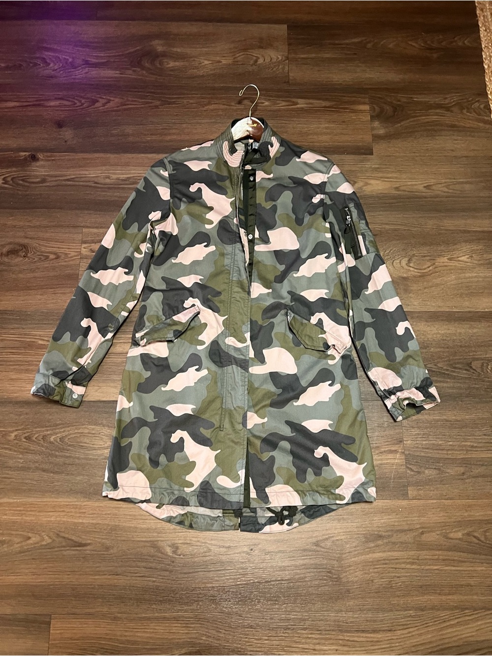 Super trendy Divided Green and Pink Camouflage Utility Parka
